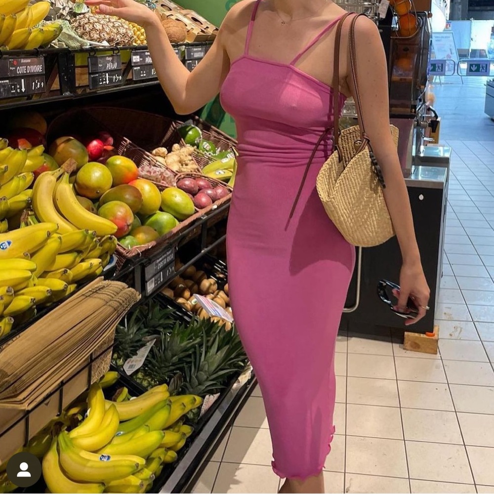 MaisonCléo size S pink mermaid skin tube dress